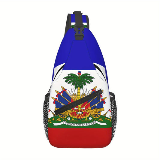 Menβs Haitian Flag Crossbody Bag β Patriotic Style Meets Everyday Function
