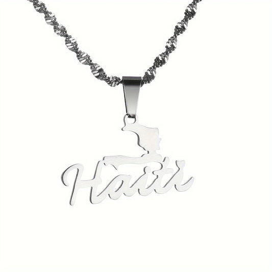 Pingente Haiti em AΓ§o InoxidΓ‘vel β Design Minimalista com Toque Cultural