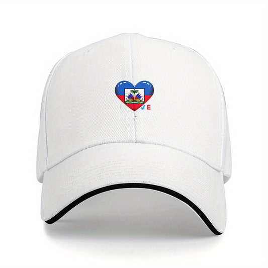 Haiti Flag Heart Baseball Cap β Adjustable for men and women