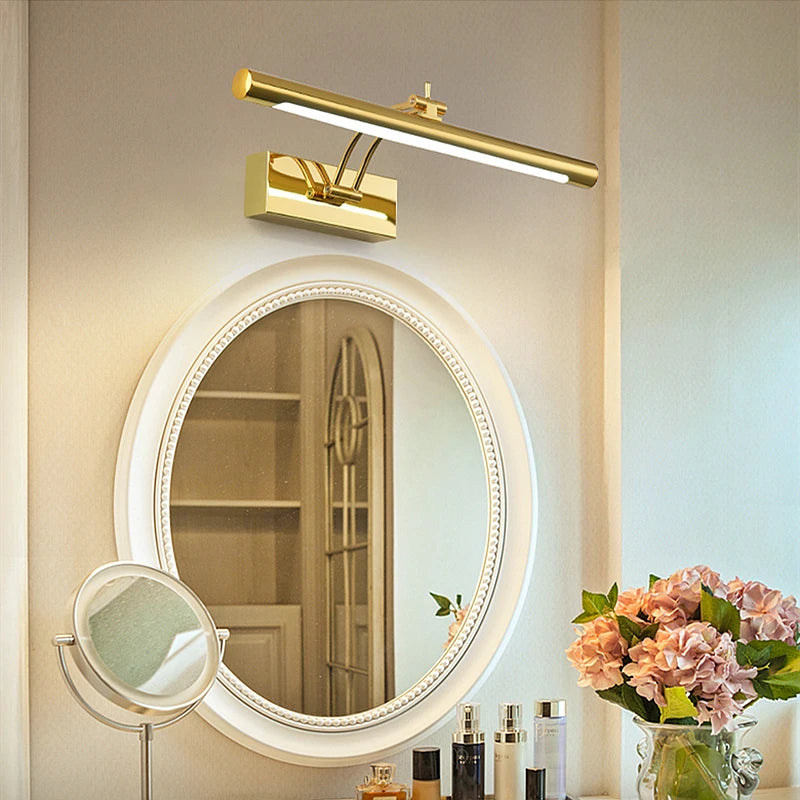 Modern Waterproof LED Bathroom Vanity Light โ Stainless Steel Wall Lamp with Switch