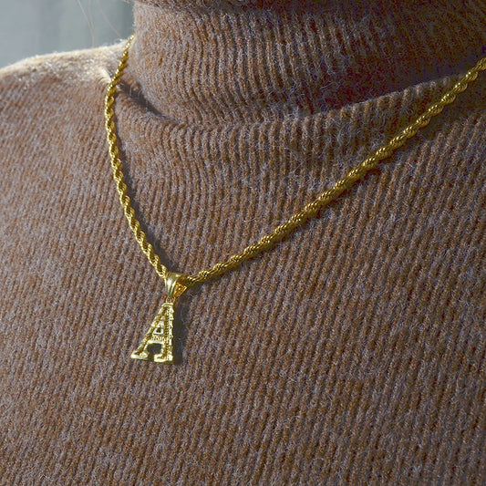 Anniyo Gold-Plated A-Z Initial Pendant Necklace โ Unisex