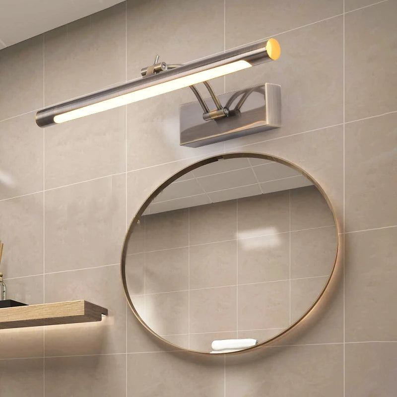 Modern Waterproof LED Bathroom Vanity Light โ Stainless Steel Wall Lamp with Switch