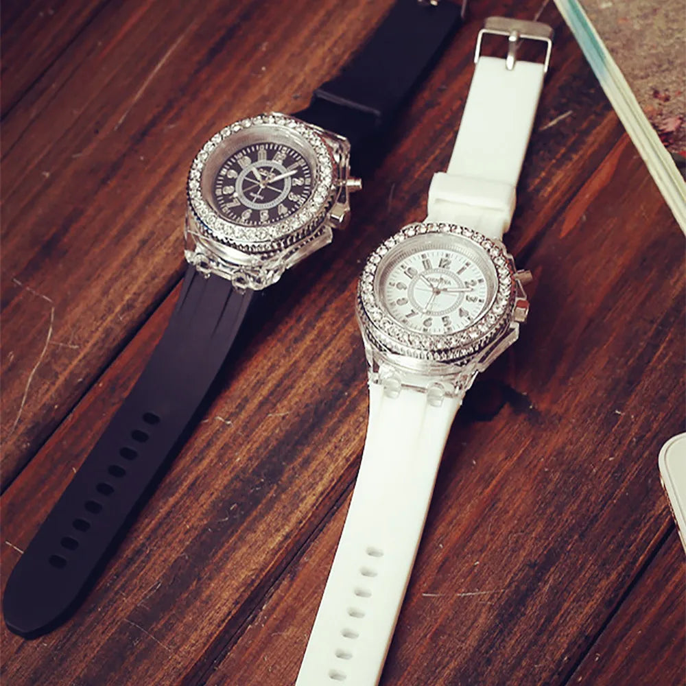Luxury Dual Display Ladies & Menβs Quartz LED Sport Watch