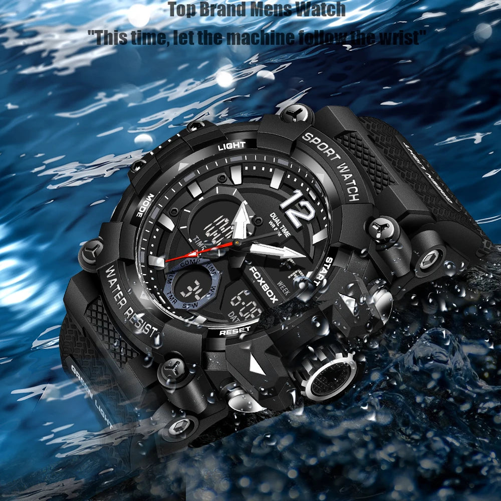 Menβs Fashion Sport Watch β 50M Waterproof, Shock Resistant LED Alarm