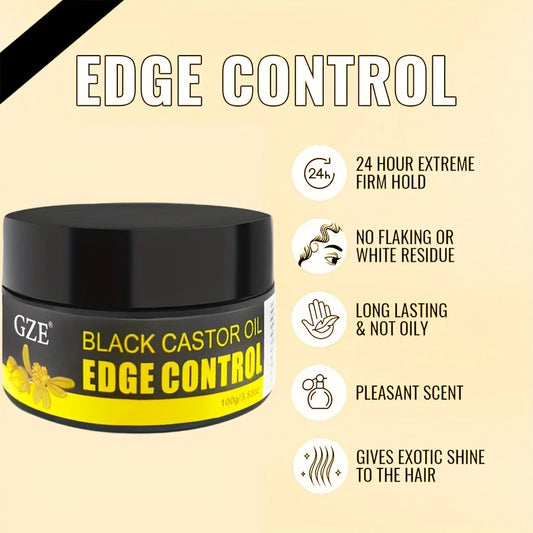 GZE African Black Castor Oil Extra Hold Gel – Frizz Control for Braids