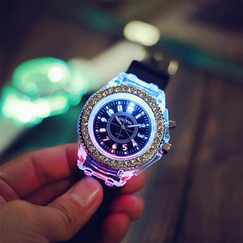Luxury Dual Display Ladies & Menβs Quartz LED Sport Watch