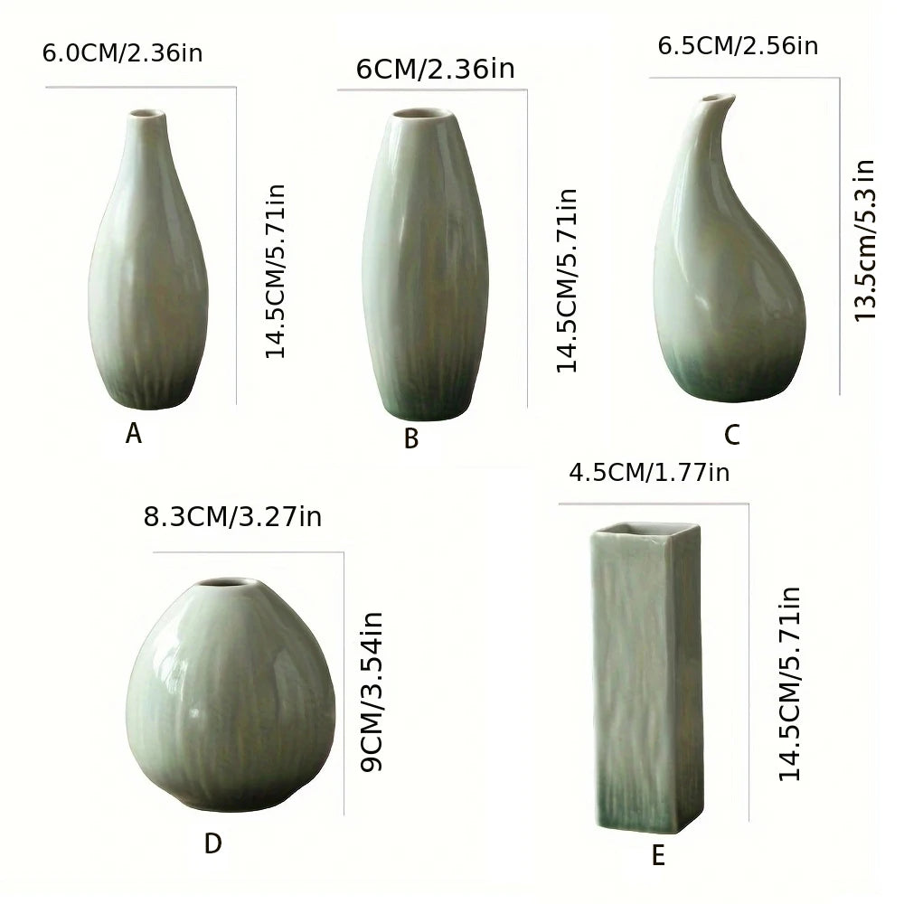 Simple Ceramic Hydroponic Vase β Small Decorative Plant Pot for Living Room & Dining Table