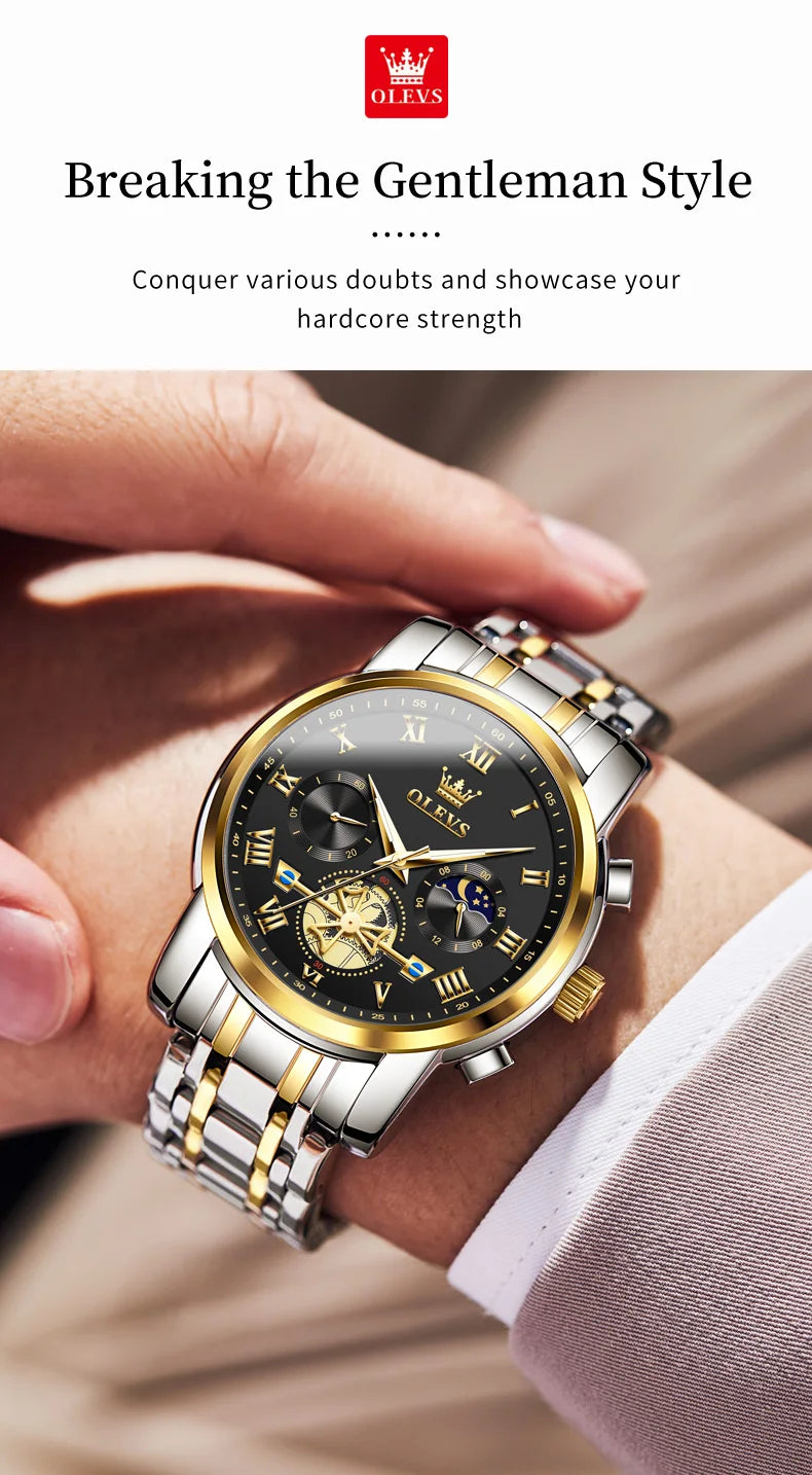 🕒 Moon Phase Watch Set – Waterproof