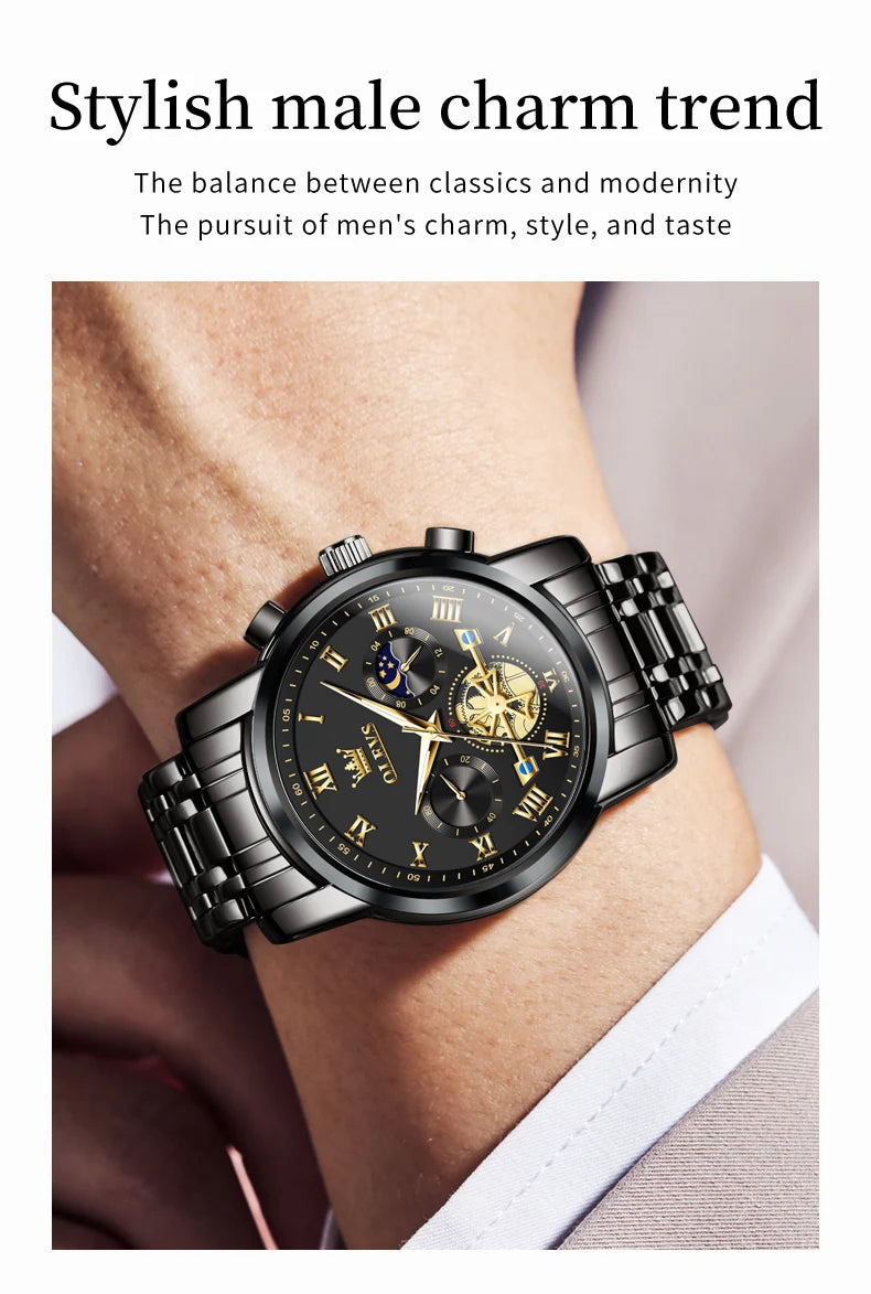 🕒 Moon Phase Watch Set – Waterproof