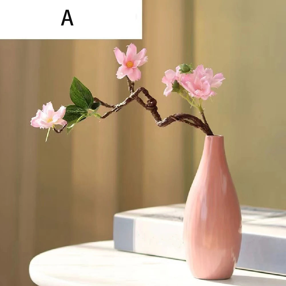 Simple Ceramic Hydroponic Vase β Small Decorative Plant Pot for Living Room & Dining Table