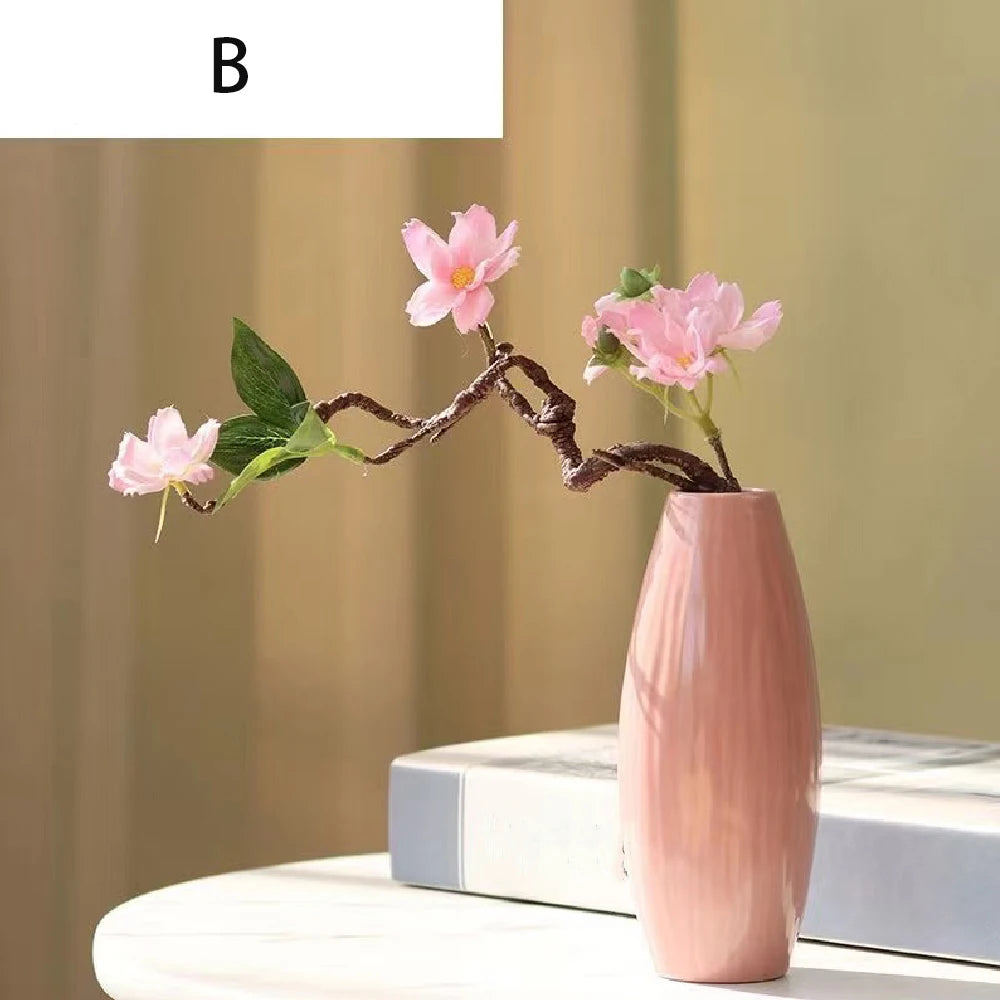 Simple Ceramic Hydroponic Vase β Small Decorative Plant Pot for Living Room & Dining Table