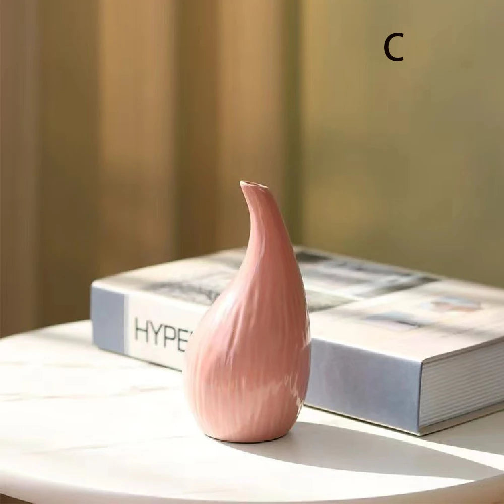 Simple Ceramic Hydroponic Vase β Small Decorative Plant Pot for Living Room & Dining Table