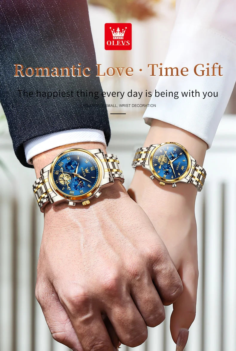 🕒 Moon Phase Watch Set – Waterproof
