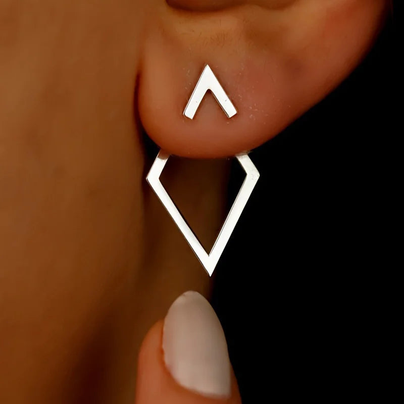 Retro Geometric Triangle Stud Earrings β Minimalist Fashion Jewelry for Women