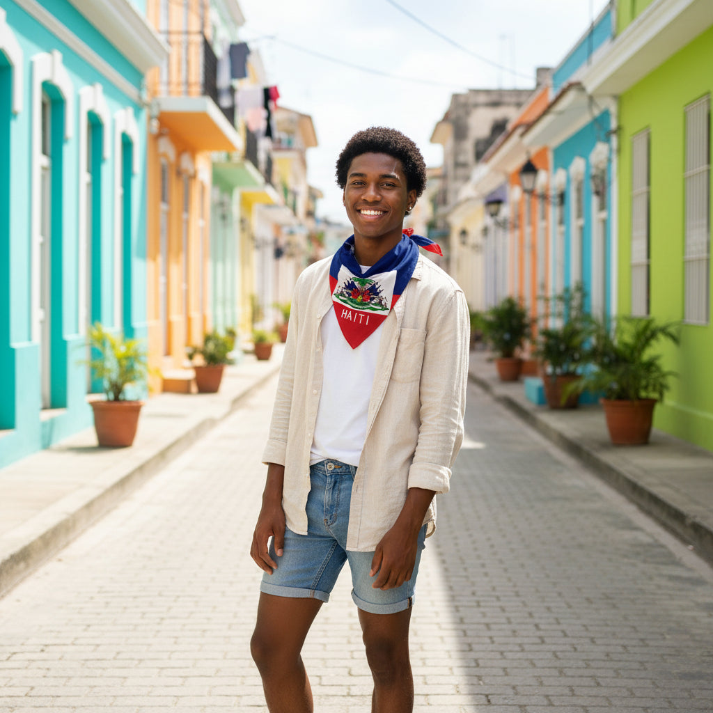 Large Caribbean Flag Bandanas – Haitian Flag Included