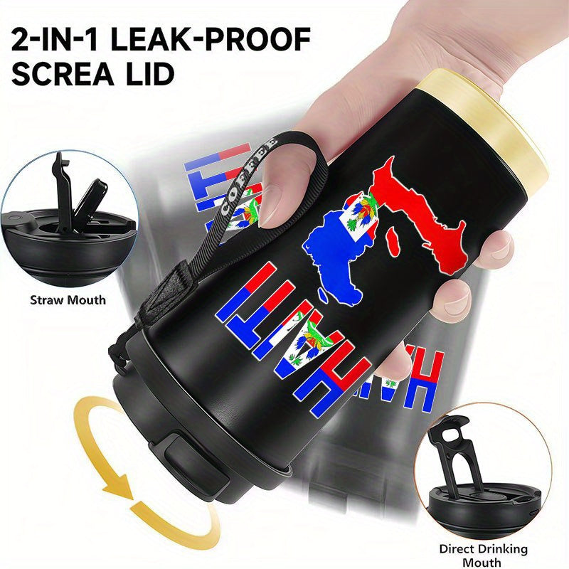 Haiti Flag Stainless Steel Travel Mug