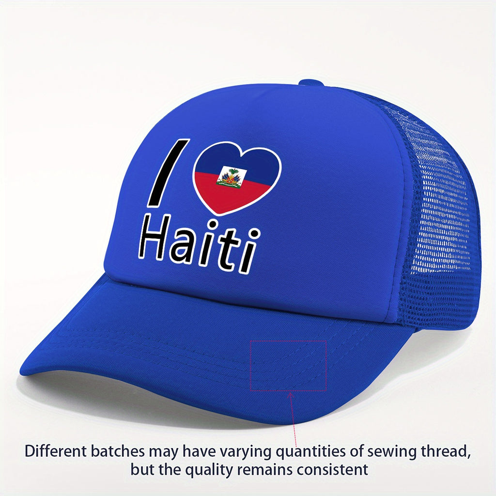 Show your pride in style with the “I Love Haiti” Patriotic Trucker
