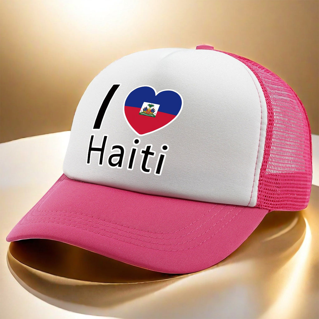 Show your pride in style with the “I Love Haiti” Patriotic Trucker