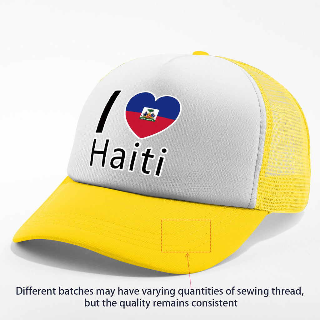 Show your pride in style with the “I Love Haiti” Patriotic Trucker