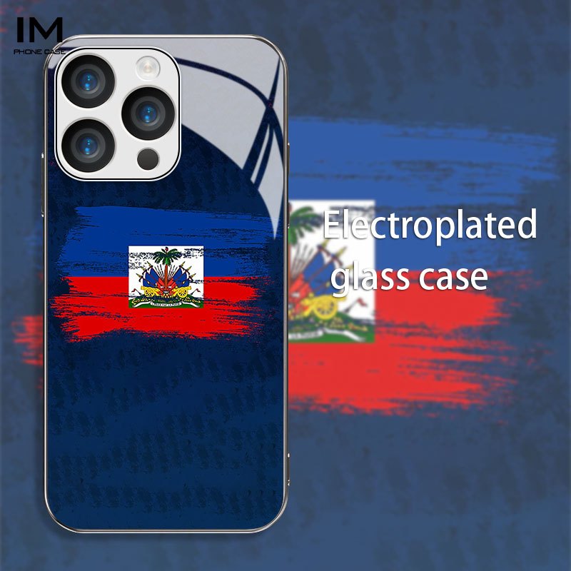 Haitian Heritage Brush Stroke Electroplated Glass Case