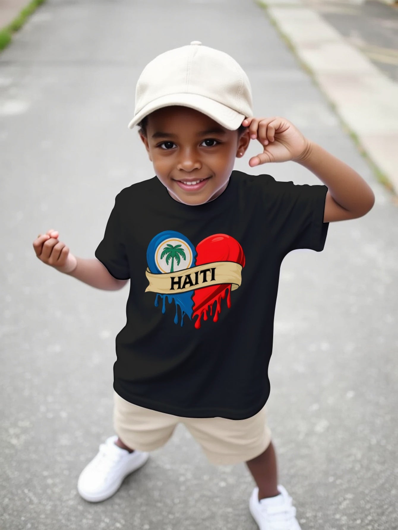 Haiti Youngsters' Casual Short-Sleeve T-Shirt - Round Neck, Summer Ready
