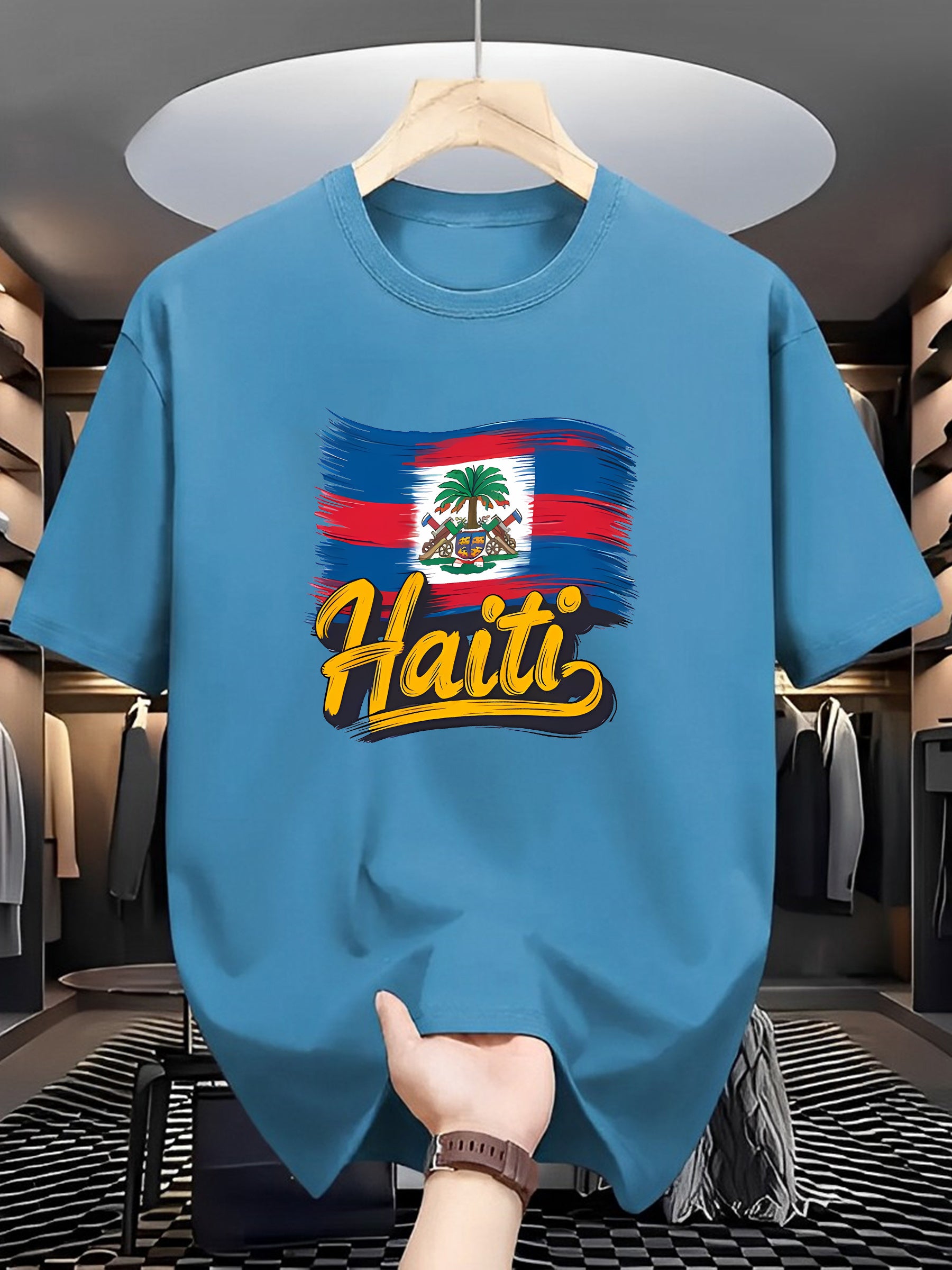 Men's Casual Haiti Graphic Print T-Shirt
