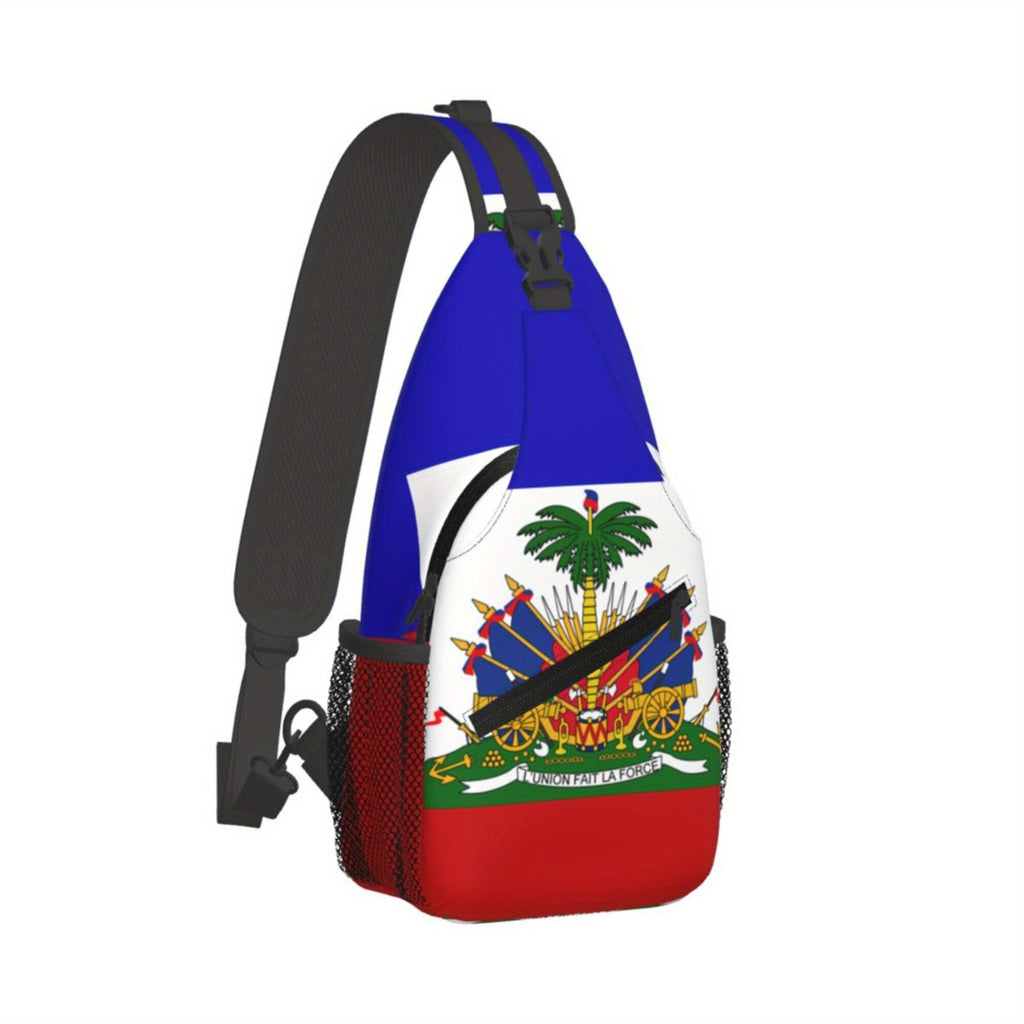 Men’s Haitian Flag Crossbody Bag – Patriotic Style Meets Everyday Function