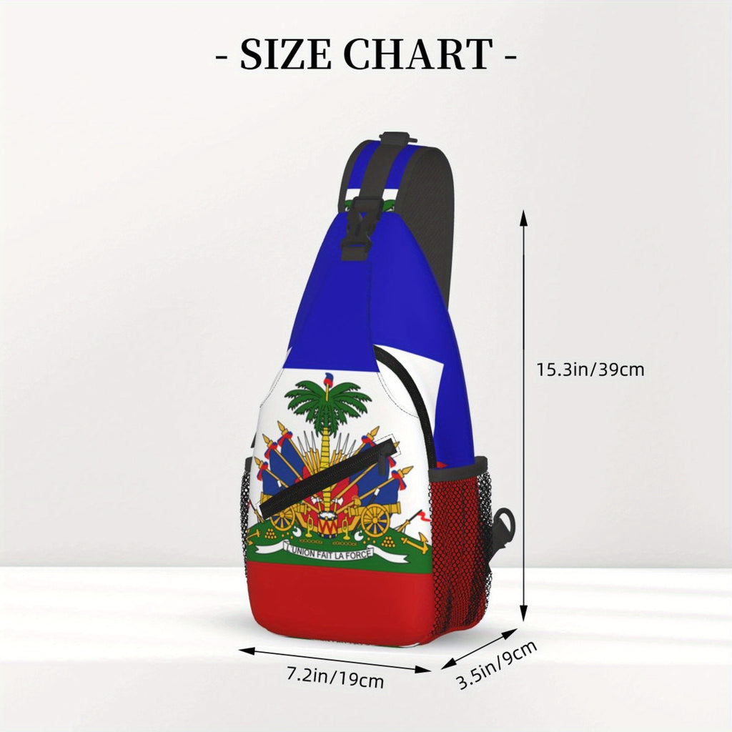Men’s Haitian Flag Crossbody Bag – Patriotic Style Meets Everyday Function