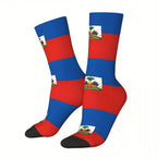 Men's Haitian Flag-Inspired Crew Socks
