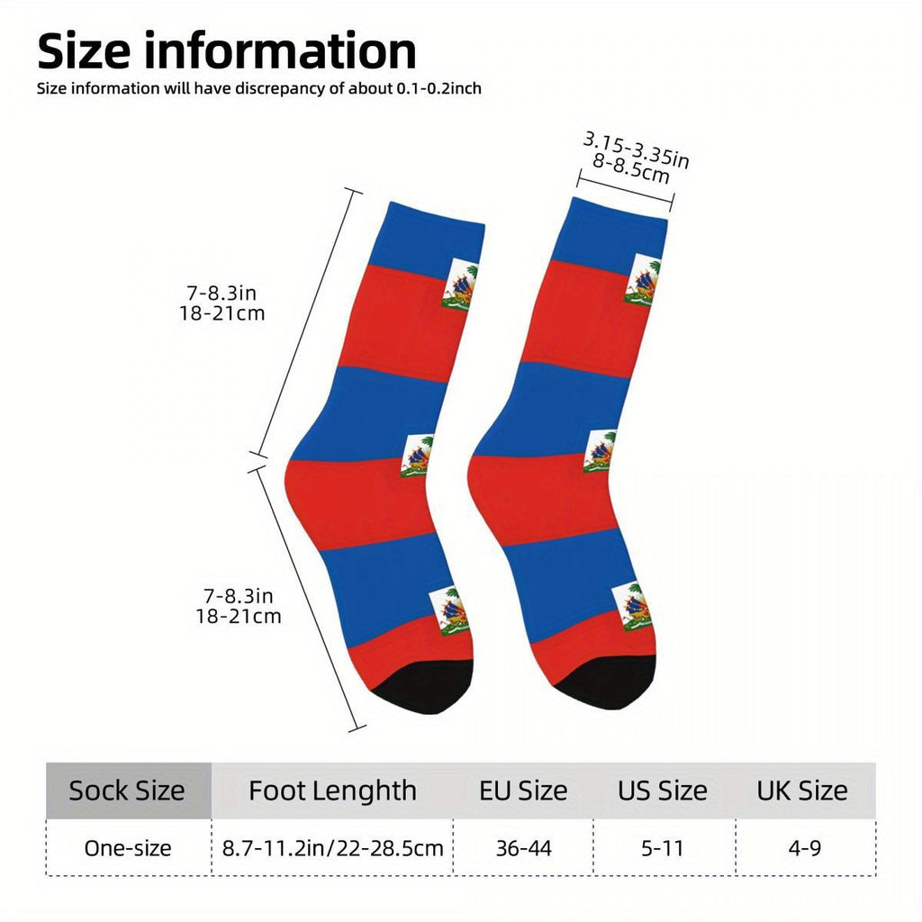 Men's Haitian Flag-Inspired Crew Socks