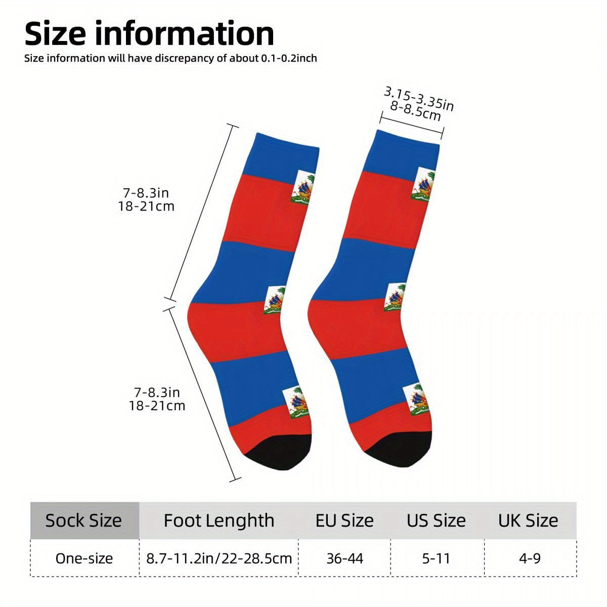 Men's Haitian Flag-Inspired Crew Socks