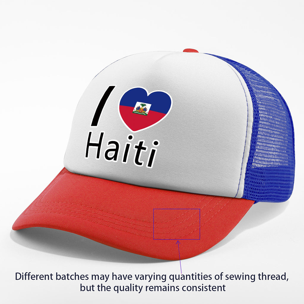 Show your pride in style with the “I Love Haiti” Patriotic Trucker