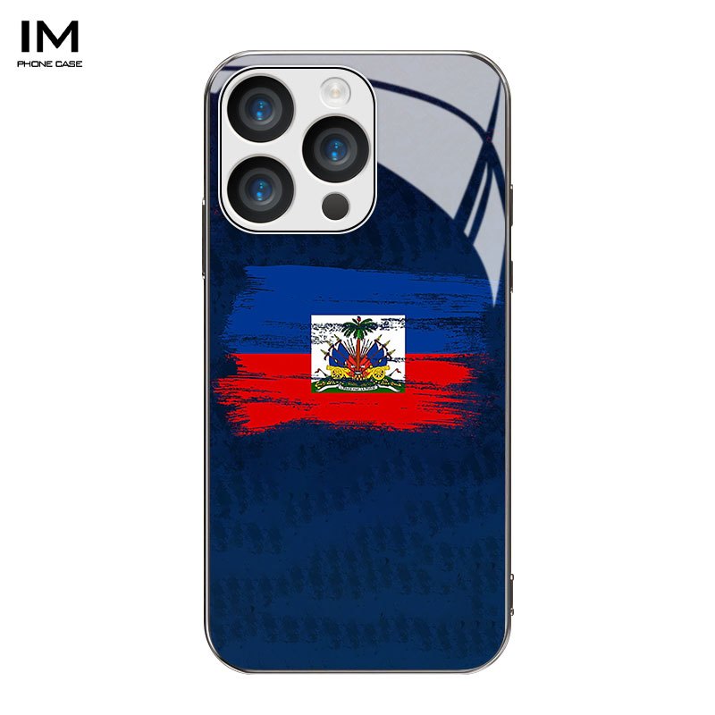 Haitian Heritage Brush Stroke Electroplated Glass Case