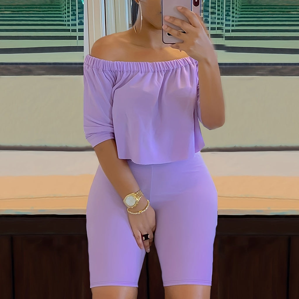 Women's Sexy Off-Shoulder Two-Piece Pantsuit