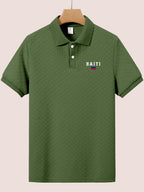 Men's Slim Fit Haiti Flag Shirt – Breathable, Stretchy & Casual
