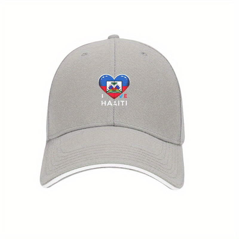 Haiti Flag Heart Baseball Cap – Adjustable for men and women