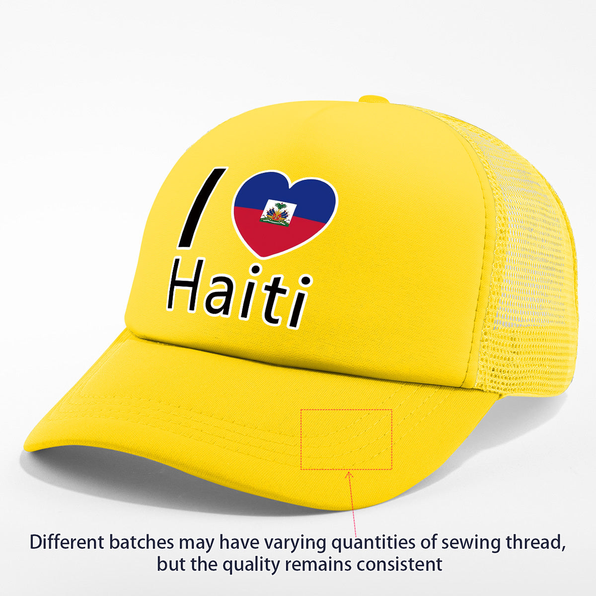 Show your pride in style with the “I Love Haiti” Patriotic Trucker