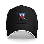 Haiti Flag Heart Baseball Cap – Adjustable for men and women