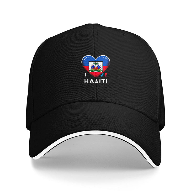 Haiti Flag Heart Baseball Cap – Adjustable for men and women