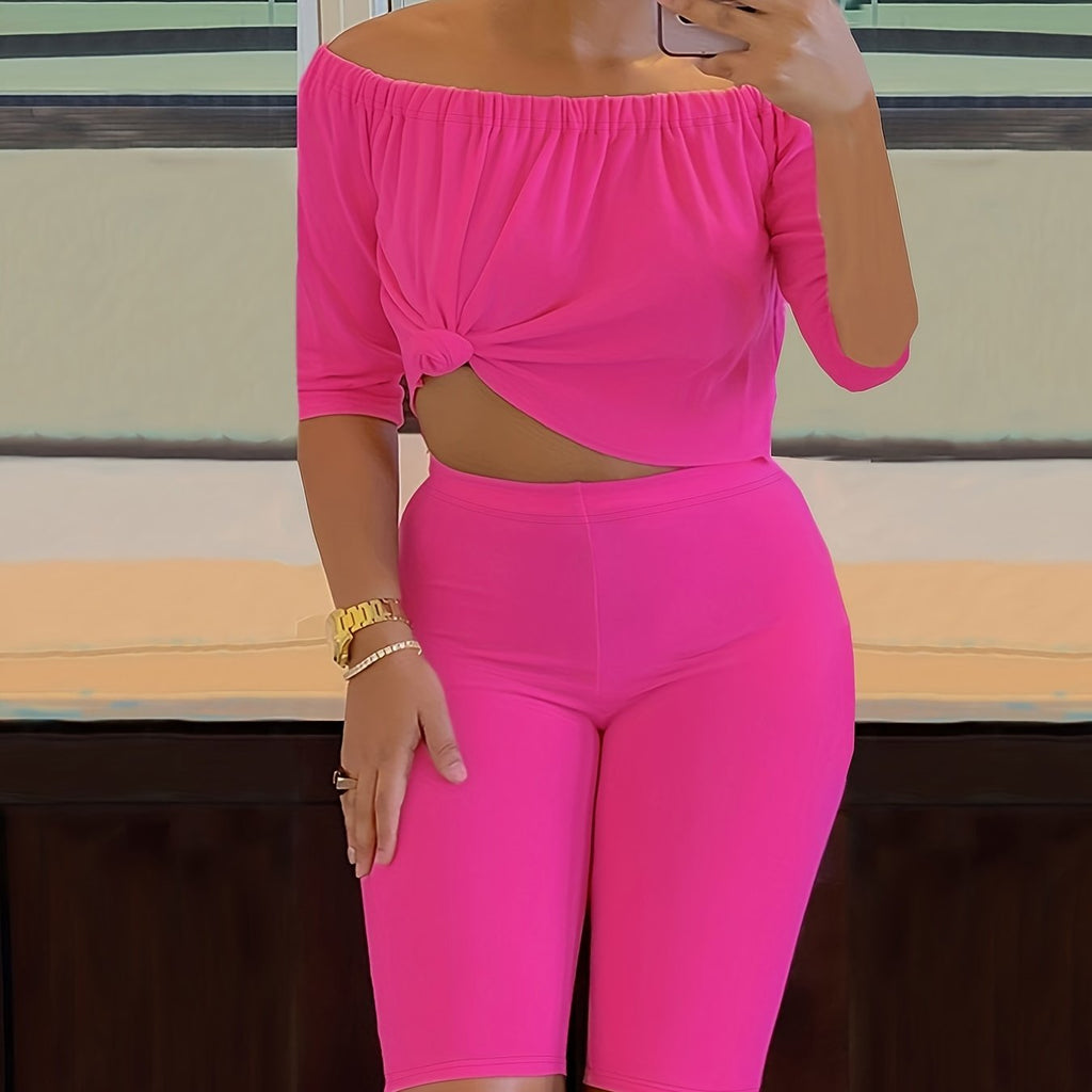 Women's Sexy Off-Shoulder Two-Piece Pantsuit