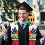 Haitian Flag Graduation Shawl – Unisex Adult, 11.5 x 153 cm