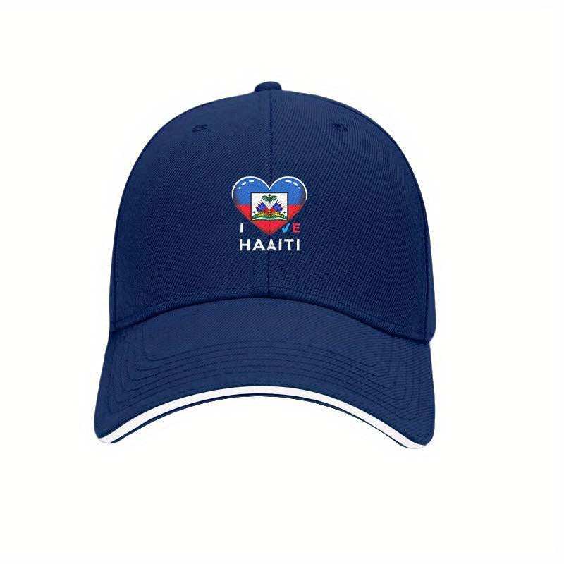 Haiti Flag Heart Baseball Cap – Adjustable for men and women