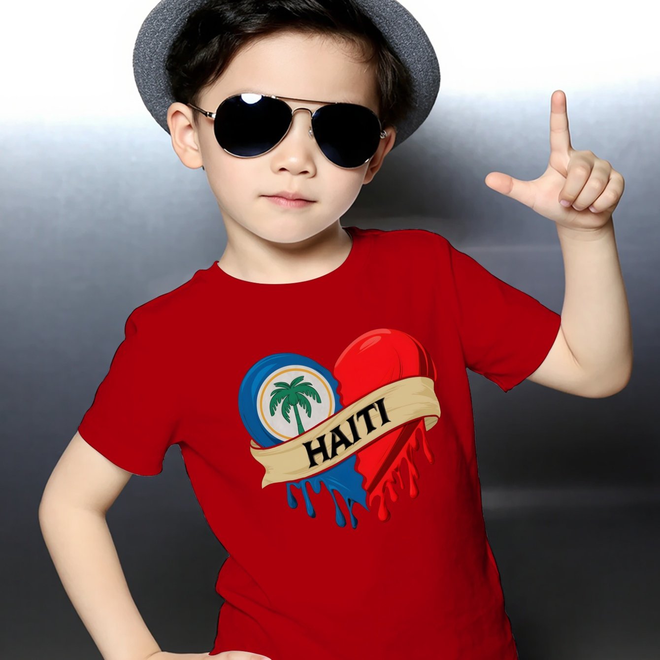 Haiti Youngsters' Casual Short-Sleeve T-Shirt - Round Neck, Summer Ready