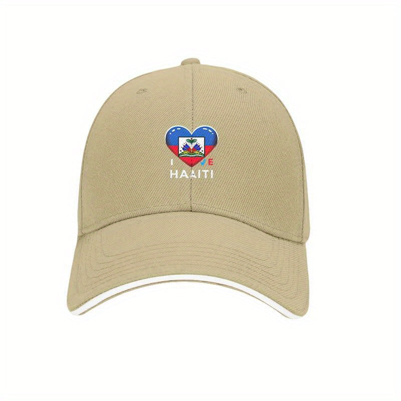 Haiti Flag Heart Baseball Cap – Adjustable for men and women