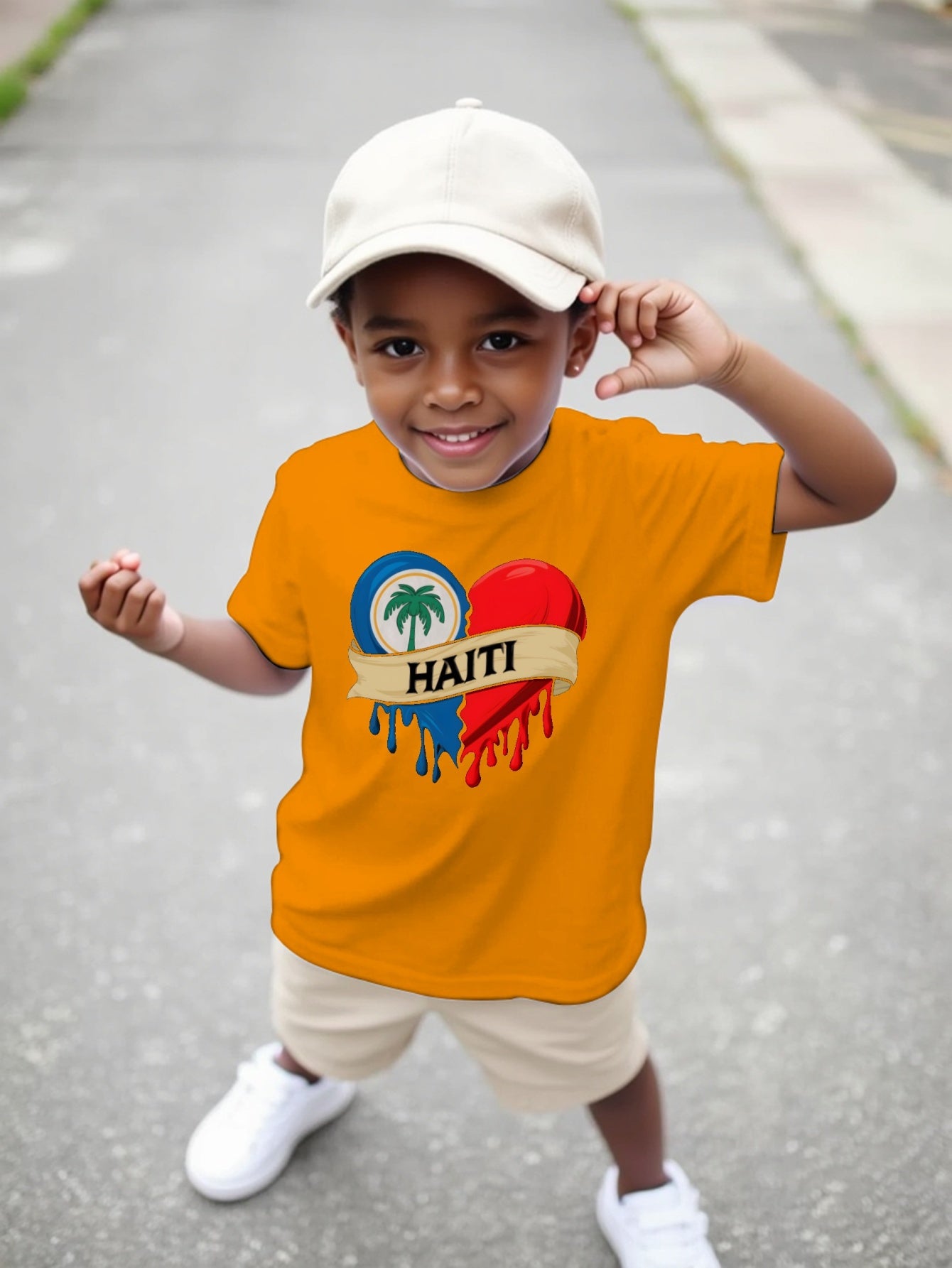 Haiti Youngsters' Casual Short-Sleeve T-Shirt - Round Neck, Summer Ready