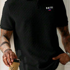 Men's Slim Fit Haiti Flag Shirt – Breathable, Stretchy & Casual