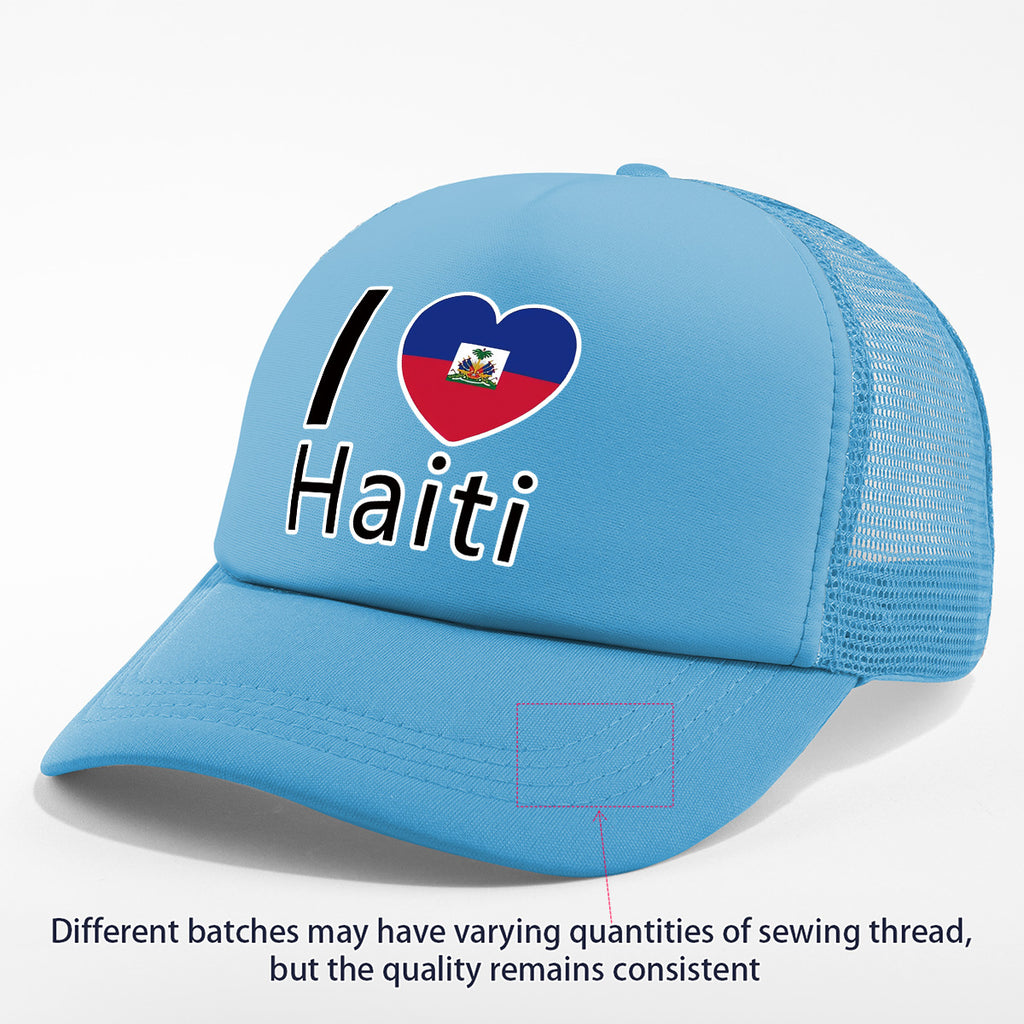 Show your pride in style with the “I Love Haiti” Patriotic Trucker