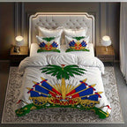 3pcs Haiti Creative Theme Printed Three-Piece Bedding Set, Soft Quilt Cover