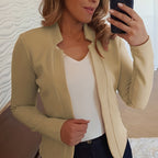 Women's Elegant Open-Front Long Sleeve Cardigan