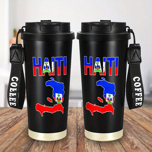 Haiti Flag Stainless Steel Travel Mug